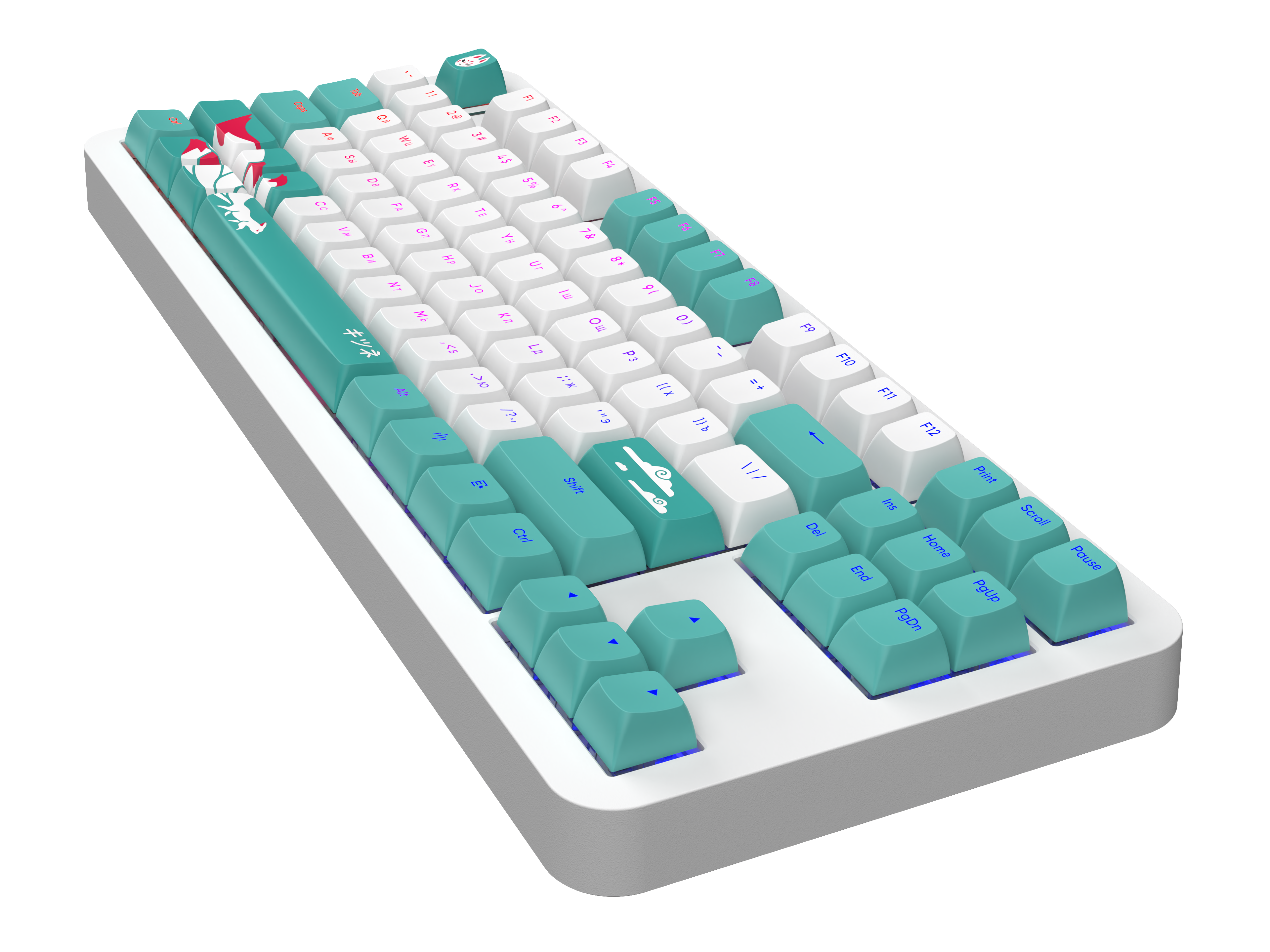 red square alumix tkl classic kitsune [g3ms aquamarine] (rsq-20052) white