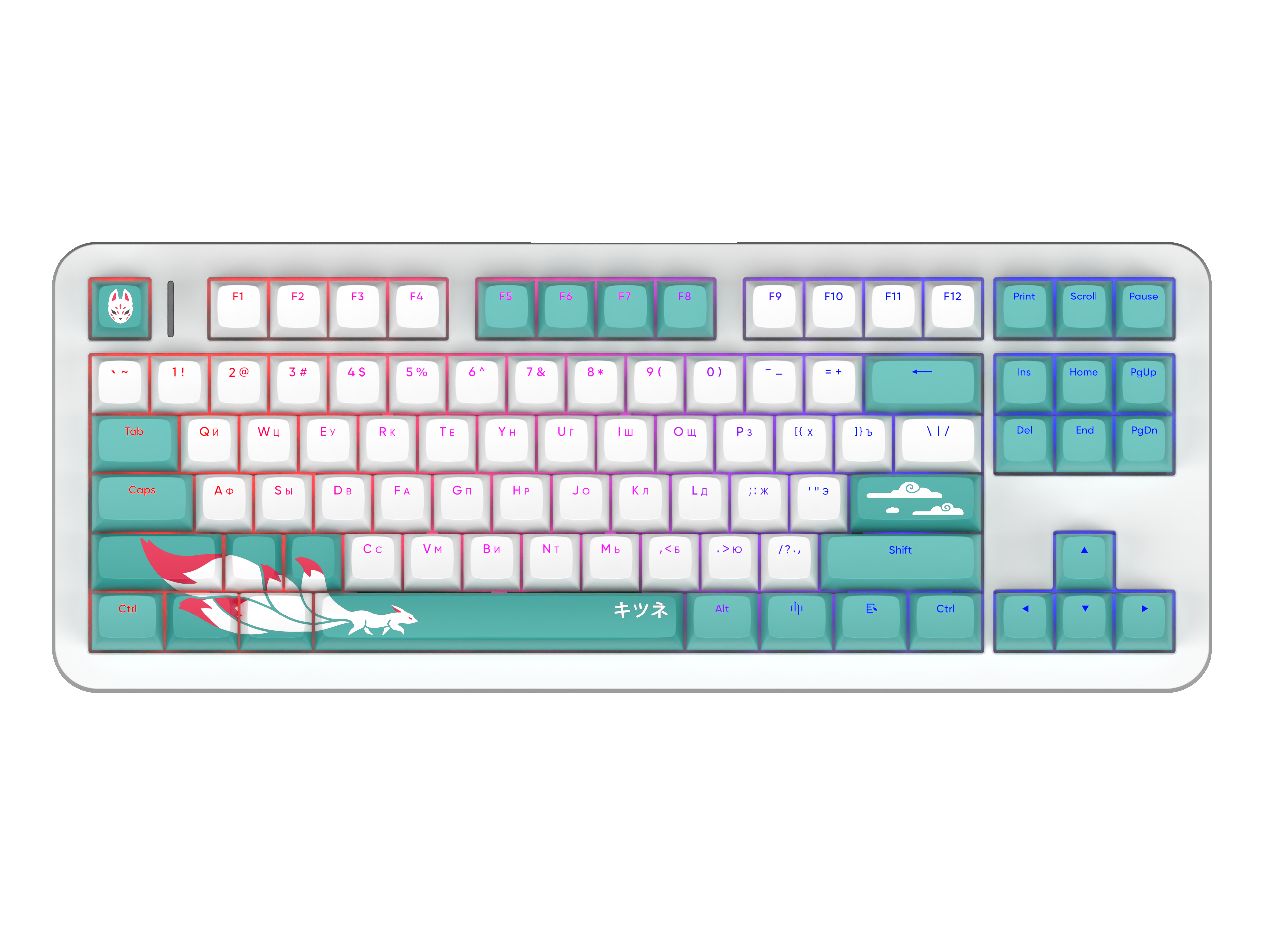 red square alumix tkl classic kitsune [g3ms aquamarine] (rsq-20052) white