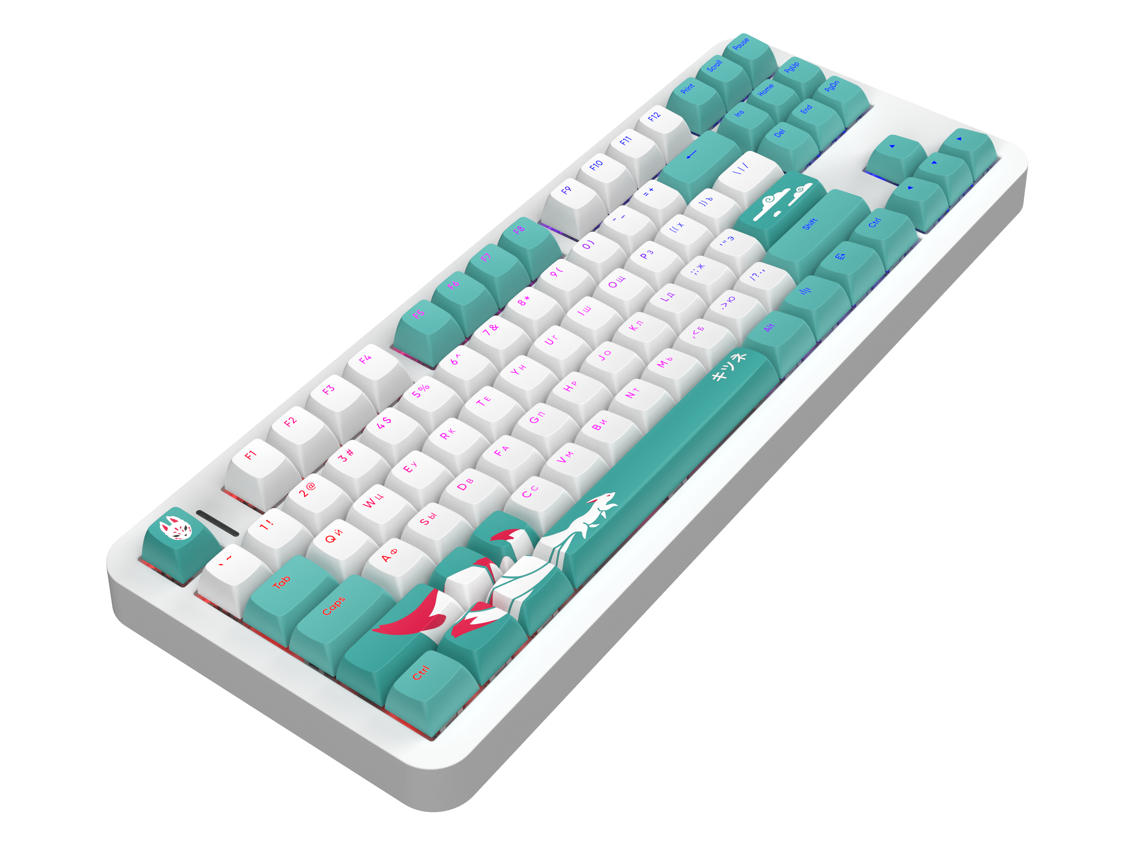 red square alumix tkl classic kitsune [g3ms aquamarine] (rsq-20052) white