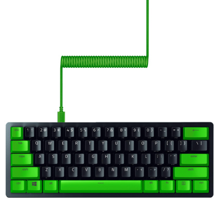 razer pbt keycap + coiled cable upgrade set mercury green