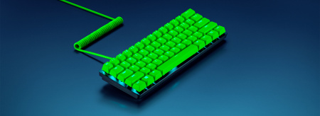 razer pbt keycap + coiled cable upgrade set mercury green